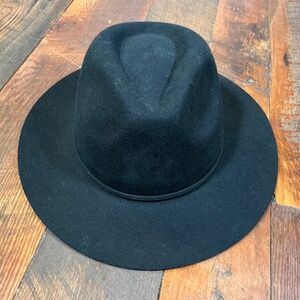 Brixton Wesley Black Wool Fedora | M (58cm)